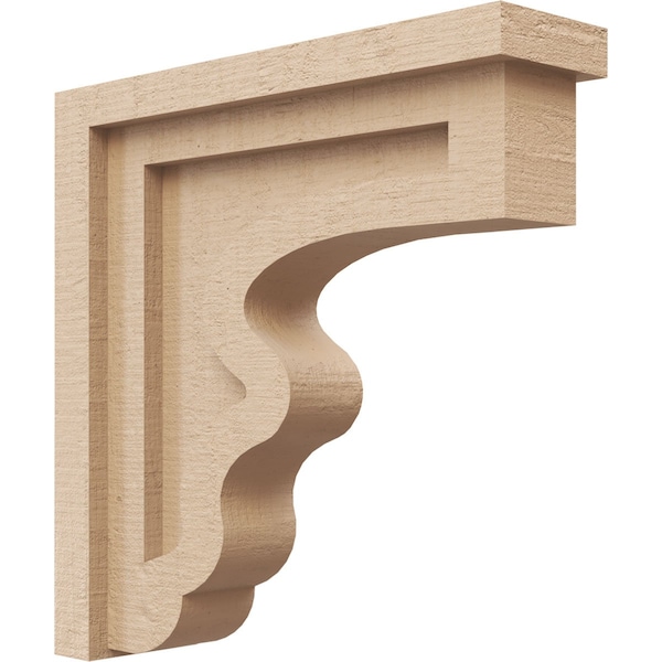 Ekena Millwork 3"W x 12"D x 12"H Thin Highland Rough Cedar Woodgrain TimberThane Corbel, Primed Tan CORUR03X12X12HLDRCPR - main